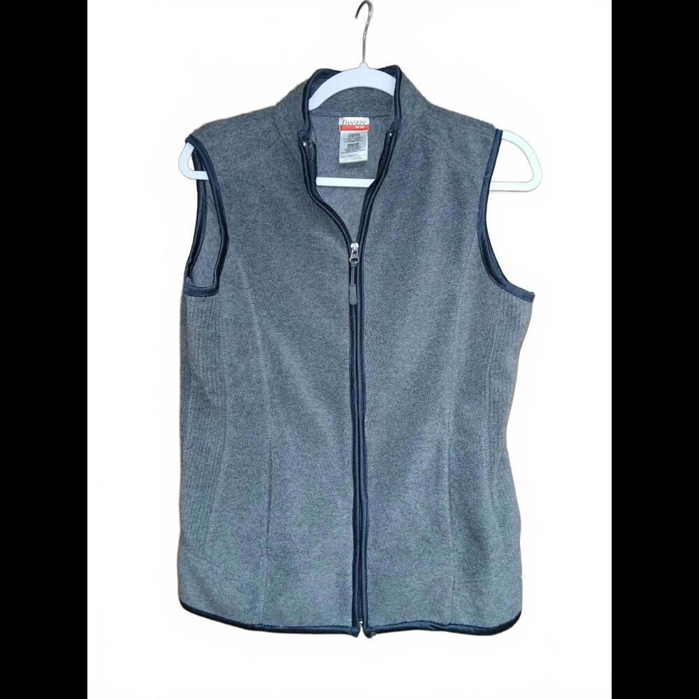 Danskin Gray Fleece Full Zip Up Vest (M 8-10) Danskin W/Small CC Inner Pocket